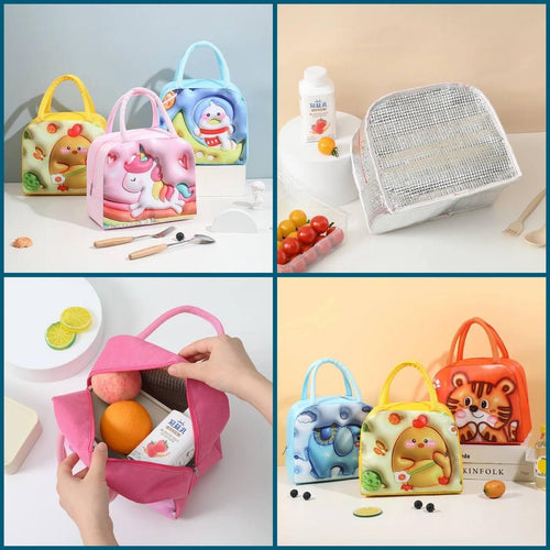 3D Cartoon Lunch Bag For Kids (pack of 1)